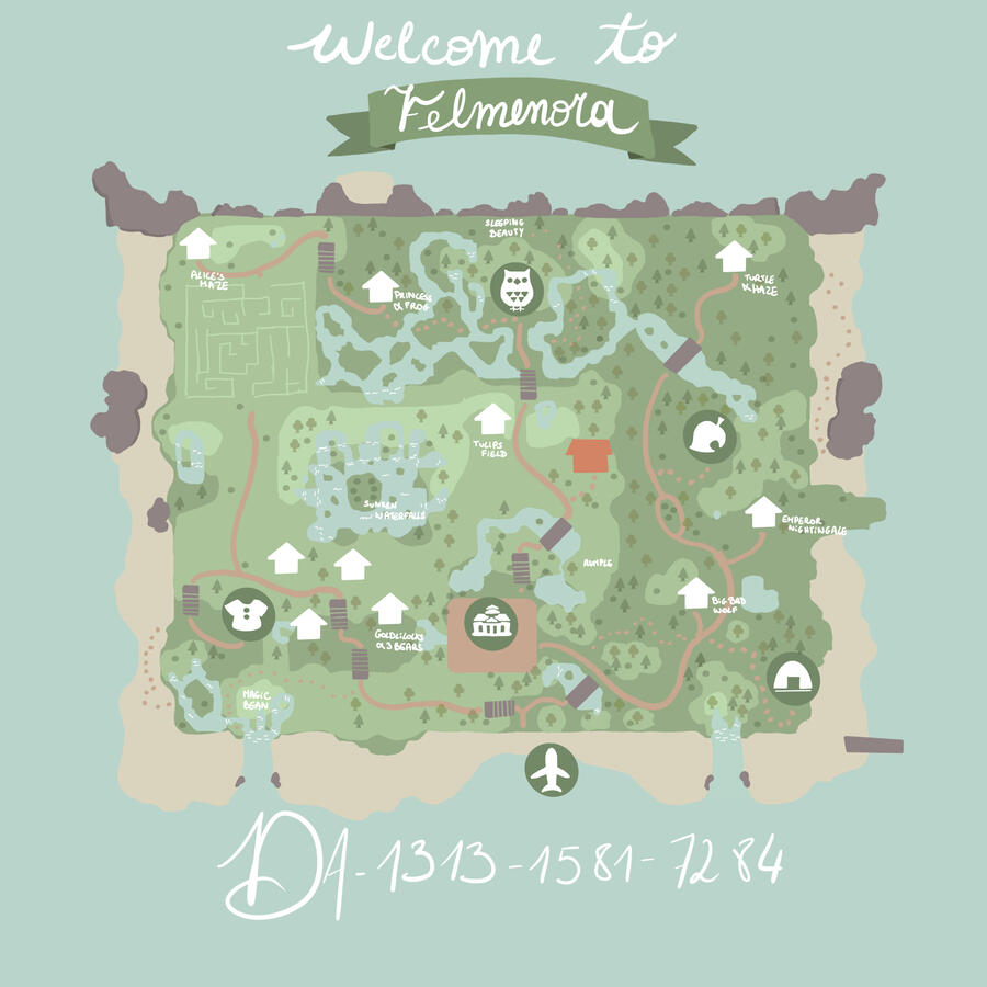 A map of Felmenora - The fairytale island - DA-1313-1581-7284