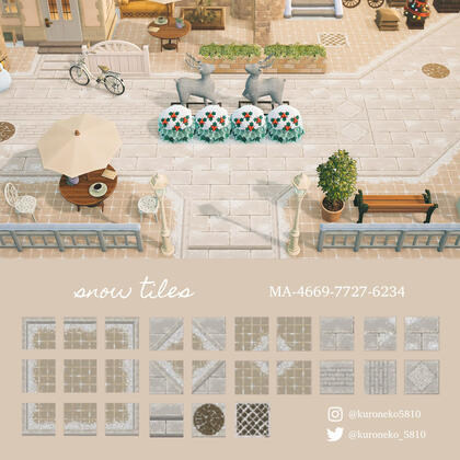 Beige snow tiles