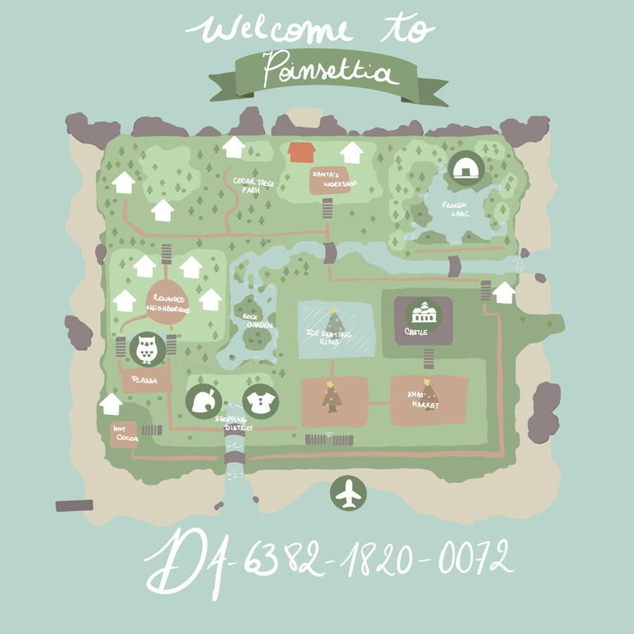 A map of Poinsettia - a xmas medieval town - DA-6382-1820-0072