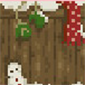 Wooden fence with a snowman