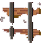 Broken train tracks