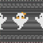 Grey blanket with ghosts